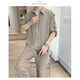 Pierre cardin ice silk short-sleeved shirt suit men's summer casual and mature outfit high-end anti-wrinkle trousers men's clothing set 727 meters white [long sleeves] + free T-shirt XL [recommended 130-145 Jin [Jin equals 0.5 kg]]