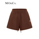 MO&Co. Sweatpants Spring American Sports Style Drawstring Elastic High Waist MC Embroidered Cotton Shorts Casual Pants Moanke Dark Brown S 160