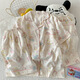 S.Sofea Cloud Cotton Pyjamas für Frauen Sommer Welpe Cartoon Kurzärmelte dreiteilige Heimkleidung für Outdoor-Kleidung 9904# Corgi 170 m