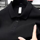 Camiseta de manga corta de algodón puro de 220 g Combinado para la solapa sólida de solapa de hombre NUEVO estilo de polo de mediana edad y jóvenes gris claro l