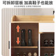 Armoire à chaussures oumao Porte ménage 2025 Nouveau modèle Entrée intégrée Mur Entrée Mur de rangement ménage multicouche Armoire d'entrée épaissie 90 cm Trois portes Deux verres Starry Sky Grey