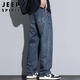 JEEP SPIRIT Jeep jeans men's autumn and winter loose straight pants men's American casual trousers nostalgic blue 33
