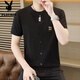 Playboy (Playboy) Summer NUEVA falsa camiseta de dos piezas 2025 Camiseta de manga corta Men a moda de moda transpirable a media manga de media manga Q6623 White XL [115-130Jin [Jin equivale a 0.5 kg]]]