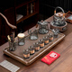 Zhengyang glass kungfu tea set high-end complete set split modern business tea table household tea tray boiling tea and boiling water 12-head cigarette Yaxin Wanchuan plate complete set Zhengming Hu Yuyun