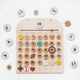 INS Windkinder Magnetische Zeit Kalender Monat Kalender kognitiver Spielzeug Anhänger Ornamente Digitales Holzspielhaus Spielzeug vier Jahreszeiten Wetter