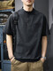Kazuki Kuraishi Camisa de polo masculino 220G Camiseta de manga corta de peso corto americano Henry