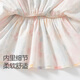 班喜迪【时尚蝴蝶结】女童套装夏装新款儿童洋气公主上衣宝宝薄款五分裤
