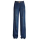 Jeans brodés baoliens avec des jambes larges pantalon lâche pour les femmes 2024 Spring et automne élastique haute version étroite pantalon droit 9928 # ciment gris s