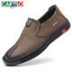 Cartelo Lederschuhe Herren 2025 Neue Business Casual Schuhe Herumn Atmungsabstimmung Herrenschuhe Weiche Kuhlattenbohnenschuhe Echtes Leder mittleren Alters Schuhe Khaki 6198 39