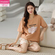 Pajama de pijamas de manga corta de mujeres modales ropa de algodón puro para algodón para el hogar puro algodón puro fuera de los delgados dibujos animados de verano y9857 m Recomendado 75-95Jin [Jin equivale a 0.5 kg]