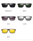 New set of sunglasses for men, day and night, magnetic polarized sunglasses for drivers, driving and fishing sunglass clips, 12146 frame + 5 pieces of magnetic clip-on sunglasses