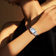 
CALORIC KING Temperature Diamond-in square watch for women's light luxury niche steel belt tank women's watch CK15915