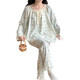 Jingpu Feiyunduo Pajamas de algodón Spring de primavera y otoño de la manga larga Conjunto de ropa para el hogar LXE-679#Love Bow 170 m