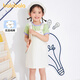 Balabala children's clothing girls suit fashionable children's short-sleeved T-shirt summer clothes children's sweet style baby strap skirt green purple tone 00347 100 cm