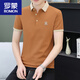 罗蒙（ROMON）男装轻奢级丝光冰爽棉短袖polo.衫夏天透气翻领商务休闲t恤男 白色QY723 不起球不掉色 M 体重100-120
