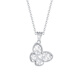 Chow Tai Sang Platinum Pendant Crushed Ice Butterfly Pendant Necklace PT950 Exquisite Valentine's Day Gift for Girlfriend or Wife Pendant About 3.2g (Free S925 Silver Chain)