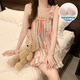 Summer cloud cotton with breast pad suspender pajamas sweet and can be worn outside home clothes JDX-9721# 170 M