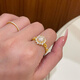 Qingyi 999 pure gold sunflower dove egg gold ring for women, flash gold ring, 520 gift for girlfriend, 11 circle size, gold about 1.8g-1.9g