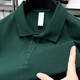 Camiseta de manga corta de algodón puro de 220 g Combinado para la solapa sólida de solapa de hombre NUEVO estilo de polo de mediana edad y jóvenes gris claro l