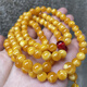 Fat Donglai same style beeswax bracelet 108 amber multi-circle round beads bracelet chicken oil yellow old floating flowers white flowers 8m