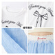 
OVE Girls Summer Thin Children 2025 New Fashionable Girls Big Children Summer Short Sleeve Wide Legs Two-Piece Set [Two-Piece Set] 19060 White + 15277 Blue 130 cm