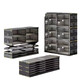 Ji Litian customized foldable multi-layer shoe box installation-free shoe cabinet storage cabinet home bedroom door shoe dust-proof shoe rack black single row 4 layers 2 doors 8 pairs of shoes thickened and widened