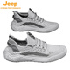 
Jeep (JEEP) men's shoes summer 2025 new thin mesh flying woven breathable and anti-odor mesh shoes for men's non-slip sports casual shoes 9893 gray 39