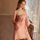 MONTAGUT Spring and Autumn Sexy Pajamas for Women 2025 New French Hot Night Dress Two-piece Set with Chest Pad Home Summer Thin Ice Silk xe6629#Champagne Color With Chest Pad Removable One-size m suspender + nightgown