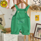 G.DUCKKIDS little yellow duck baby strap shorts pure cotton summer girl thin pants loose outside casual children's jumpsuits off white a 100 can not be opened 90-100 cm