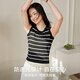 
Cat men women's base vest [sweat-absorbent and breathable] Summer white striped straps with knitted inner knitted base shirt outside