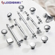 Lides französische leichte luxuriale chrom leuchtend silberisch kabinett Türgriff moderne einfache cremefume Schrank Schrankschubladenschrank Griff 6626 Loch Abstand: 128 mm