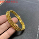 Jun Nianyu Old Phoenix 999 Gold Pure Gold Bracelet Elastic Memory Three Circles Five Circles Bracelet Holiday Gift Bracelet for Wife Bungee Twill Five Circles-Same Style as Gj021