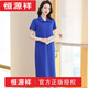Hengyuanxiang Polo Neck Kleid Kleid mit reinem Baumwoll-Sommer-Lampe Lange überknee losen lässigen Sportarten mit kurzärztem T-Shirt-Rock 1 Marke Black 9859 S 90-100jin [Jin entspricht 0,5 kg]