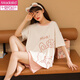 
Modal 2025 new summer short-sleeved pajamas for women pure cotton cartoon cute sweet girl home clothing set for outside wear G6627 M