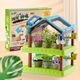 Sunshine Planting House Kinderbotanische Gartenfarm Gemüse und Blumen spielen Hausspielzeug Wissenschaft Kleines Experiment Set Doppelschicht Sonnenschein Pflanzhaus [VC8062+ Geschenkbox]