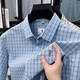 Old man head (LAORENTOU) pure cotton summer new men's short-sleeved shirt business casual plaid half-sleeved men's top shirt middle-aged and young AN15271 khaki 2XL