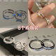 Chuhan Girl's Heart está lleno de anillo de amor rosa para femenino insptorado de apertura de gama alta anillo de dedo de apertura ajustable mejor amigo M1047+m1048 anillo 2 piezas