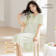 
Urban beauty nightgown for women in summer with chest pad cloud cotton short-sleeved pajamas sweet Korean version 2025 new student home clothes