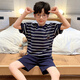 Pierre Cardin (Pierre Cardin) Pajamas para niños Summer 2025 New Pure Cotton Flin Home Traje para niños Big Big Children's Summer Set N693 Chinchilla 100 cm/8 Tamaño [Altura 85-102cm]