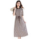 Ink Beauty Elegant and elegant silk stretch double Qiao retro short-sleeved mid-length skirt printed mulberry silk dress 9058 Chocolate M (90-115Jin Jin is equal to 0.5kg)