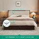 
Quanyou Home New Chinese Furniture Master Bedroom Bedside Backrest Soft Cover Bed 1.8x2m Double Large Bed High Box Storage Bed with High Box + Bedside Table*1+69 Mattress 1.8*2m