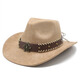 Xinbucks Western Cowboy Hat topper hommes et femmes européens et américains punk éteinte jazz chapeau minoritaire minoritaire en laine rolded chapeau marron (universel pour les hommes et les femmes)