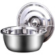 Extra thick stainless steel basin set with lid, household egg and dough baking basin, thickened soup basin, vegetable basin, oil basin, extra thick lard basin 20cm with dust cover