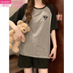 
Modal pajamas women's summer short sleeves with chest pad integrated home clothes loose large size casual new suit for outside wear 12347 full puppy with chest pad M