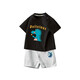 G.DuckKids Petit Boy Yellow Duck Set 2025 Été Nouveau style Small and Mediafred Children's Baby Short Shorts en deux pièces Enfants en coton pur pour enfants AP14034 blanc + i13799k bleu marine 105 cm