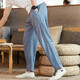 Kurashi ichishu pantalon décontracté en lin mince de style chinois à la tendance pour un pantalon long coton de sport en vrac masculin harun pantalon long gris xl