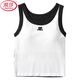 LangSha (LangSha) pure cotton with chest pad all-in-one color-blocking vest suspender, versatile summer women's inner wear and outer wear bottoming top, gray fixed one-piece cup L 110-140Jin Jin equals 0.5 kg