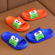 Children's slippers for bathing in summer, deodorant and anti-slip at home, boys' thick-soled outer wear parent-child antibacterial sandals, thick-soled anti-slip version - green single layer 339 frog 34 /34-35 length 215