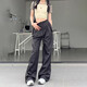 American Hot Girl Workhose für Frauen im Sommer 2025 Neue Drawess lose vielseitige Typants Zwei-Wear-Sporthosen dunkelgrau [My-688] 3xl