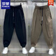 
ROMON fashion brand thin ice silk linen casual pants for men's summer new loose tie harem pants handsome cotton linen cropped pants light green (single-piece) 2XL [140-155Jin [Jin equals 0.5 kg]]